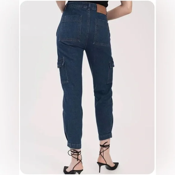 10 Crosby Derek Lam Blue Dark Wash Ankle Cropped Jeans - Picture 3 of 12